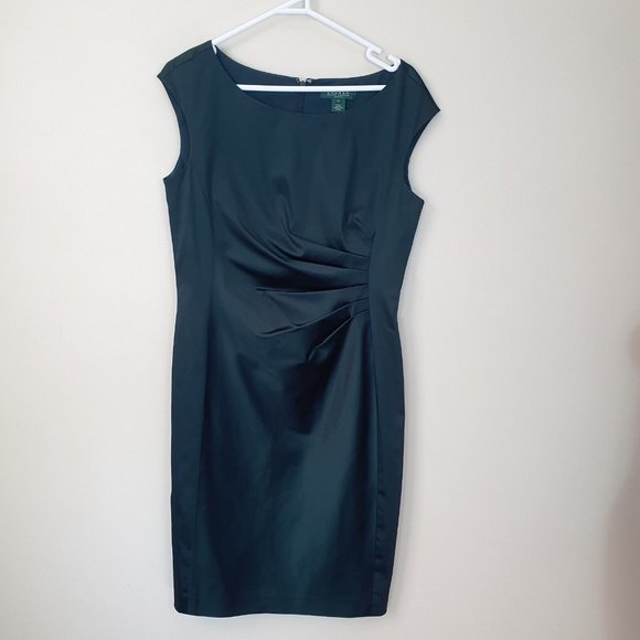 Ralph Lauren sheath dress Sz 12 teal cocktail  office formal RRP $380 - Picture 4 of 7